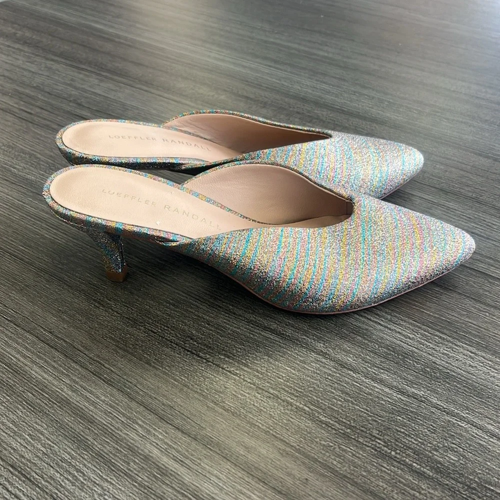 Loeffler Randall Multicolor Women's Kitten Heeled Mules.  Size 5.5 - Picture 2 of 4